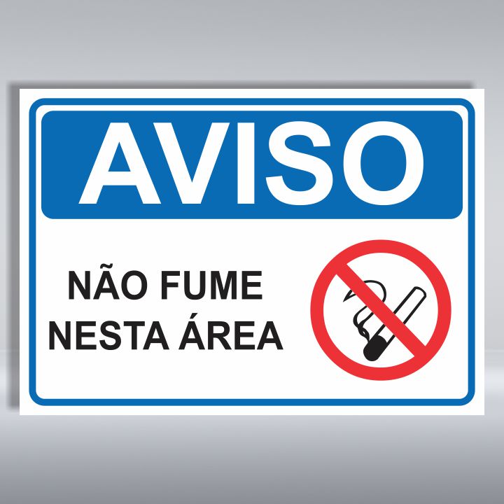 PLACA DE AVISO | NÃO FUME NESTA ÁREA